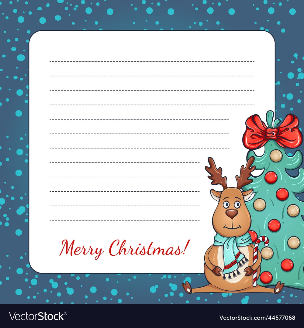 Christmas Letter Template Royalty Free Vector Image