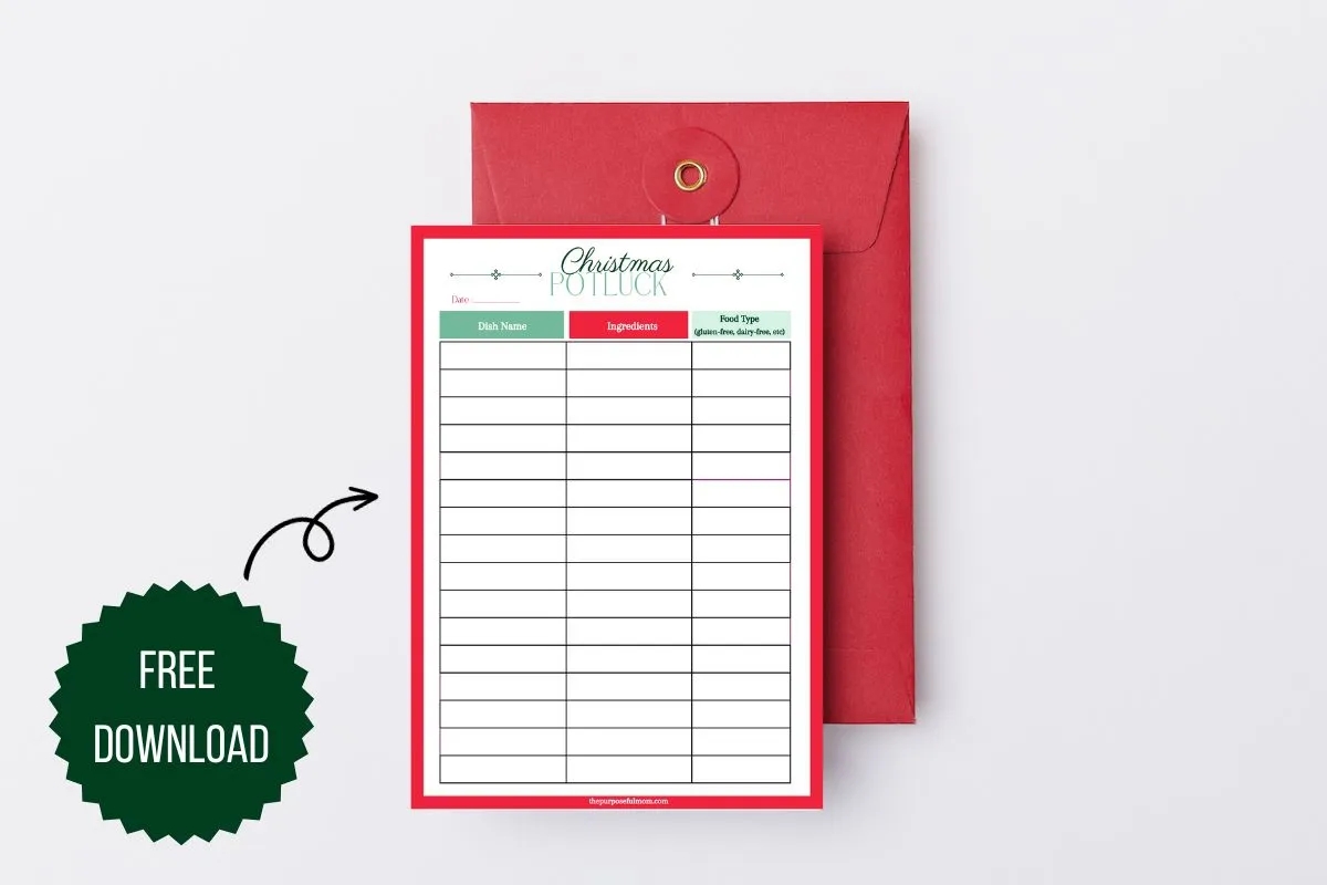 Free Printable Christmas Party Sign Up Sheet Template