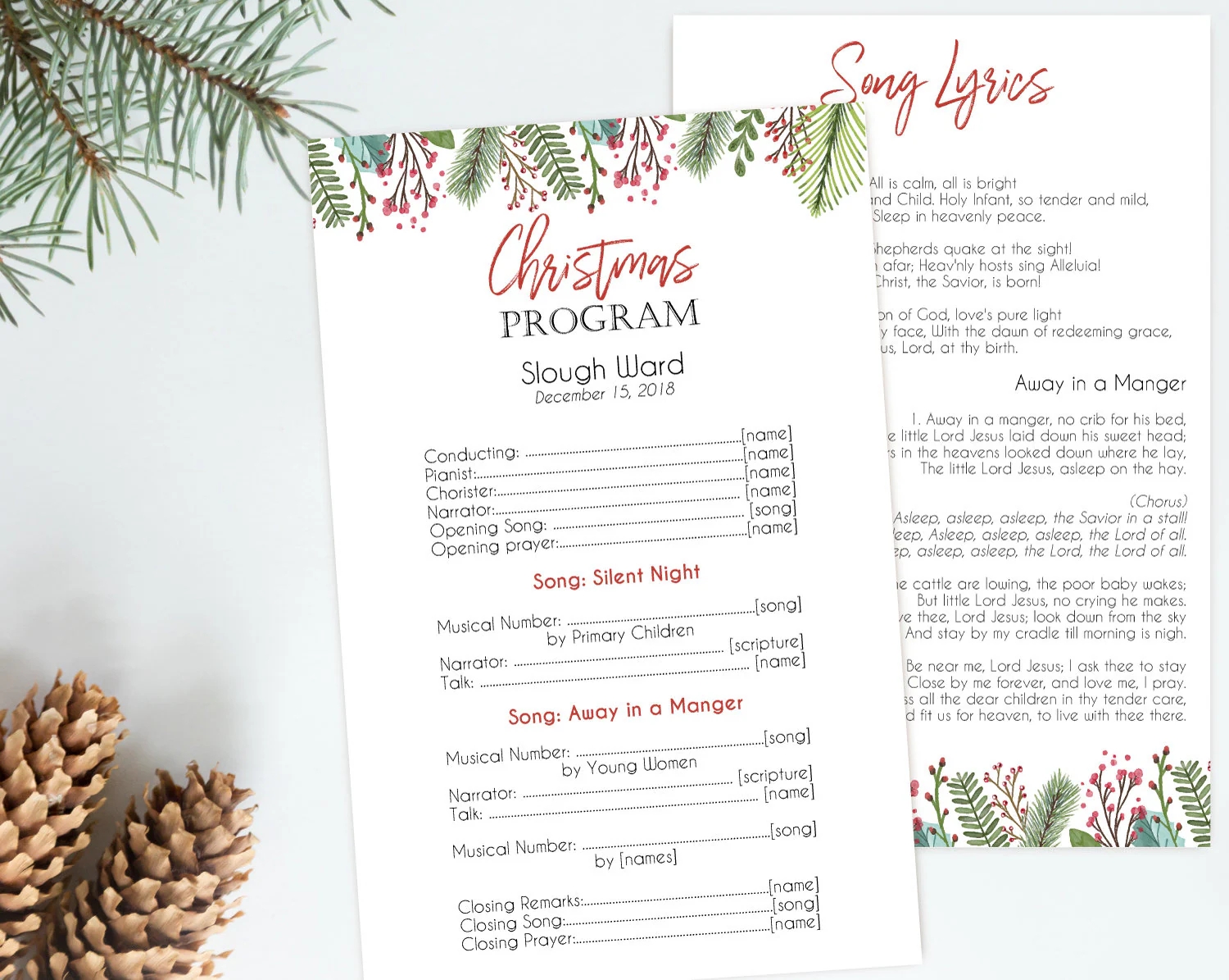 Christmas Program Editable PDF Editable Template Editable Text Instant Download Program PDF Etsy UK