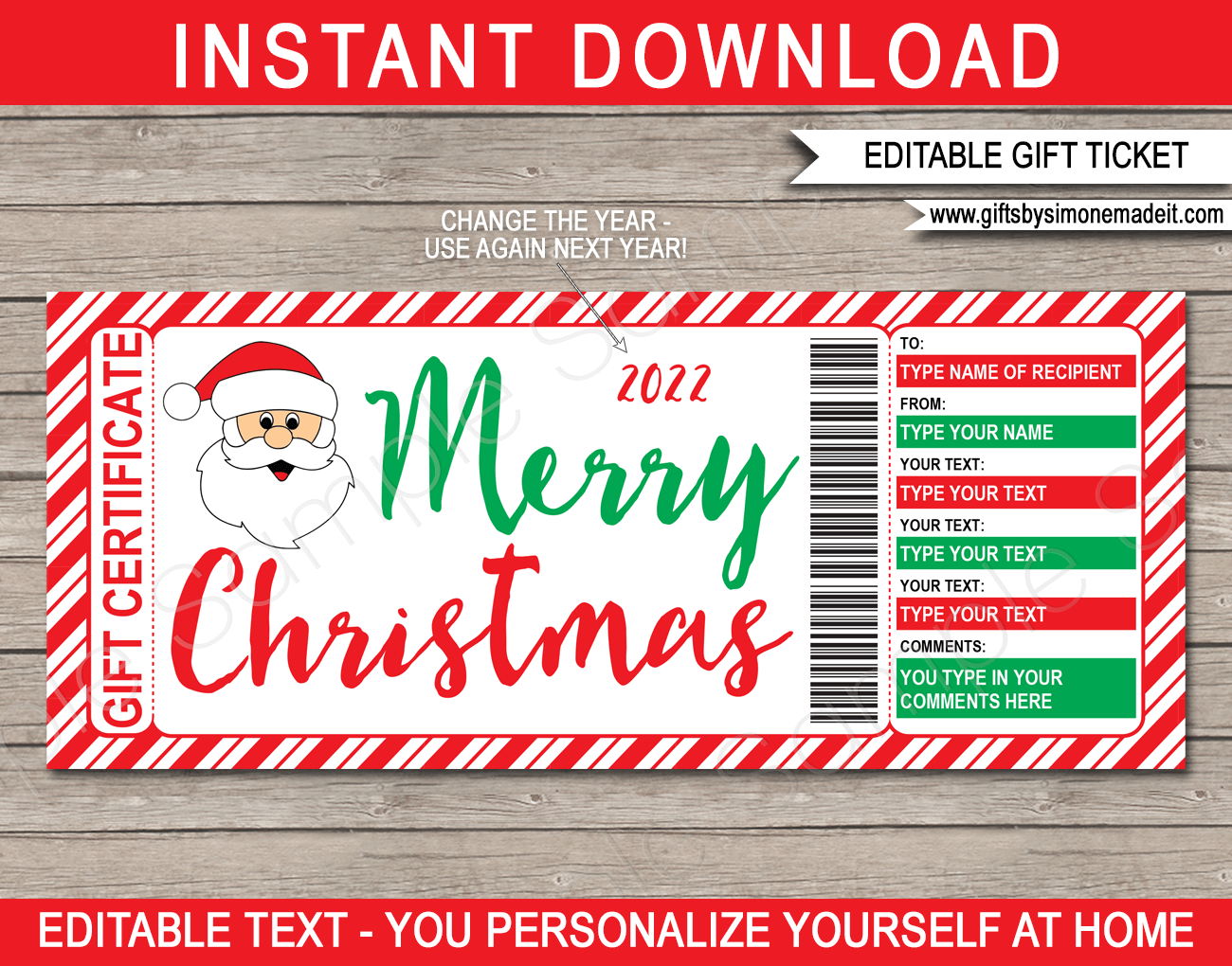 Gift Certificate Printable Template Free