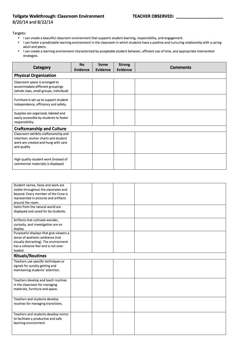 Classroom Walkthrough Archives Ms Houser