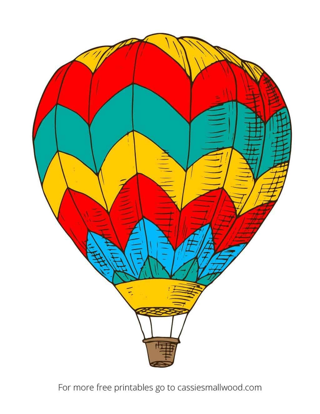 Hot Air Balloon Printable Template