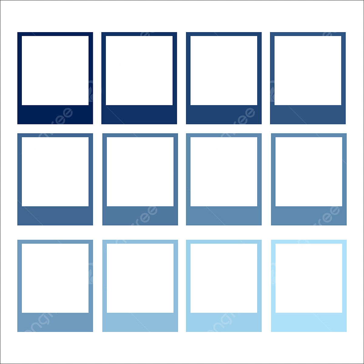 Colored Polaroid Clipart Vector Polaroid Template Blue Color Woman Care Eye PNG Image For Free Download