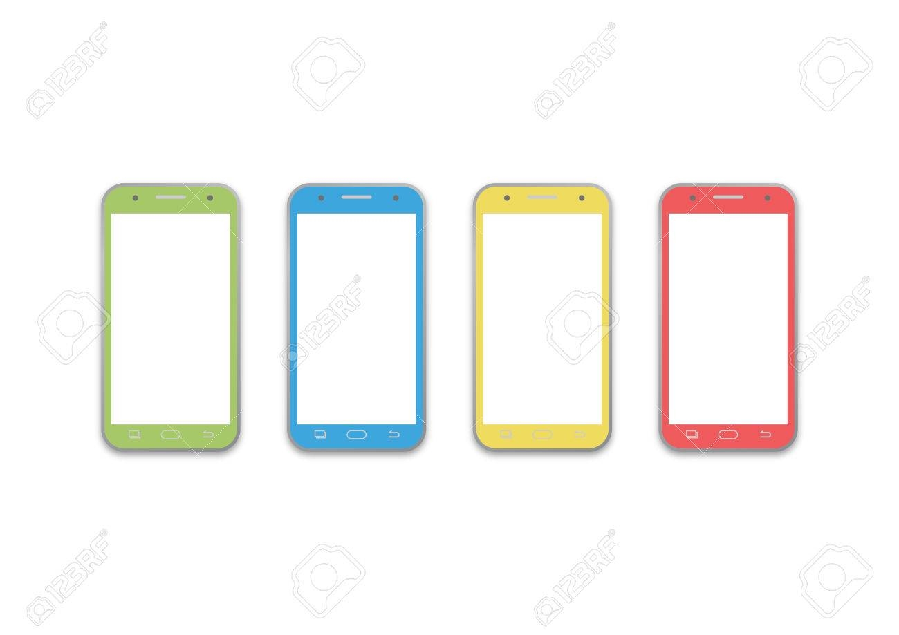 Colorful Styles Of Cell Phone Screen HD Template Is Convenience To Present The Storyline To Client A4 Design Of Paper Ratio Is Easy To Fit For Print Out Royalty Free SVG Cliparts 