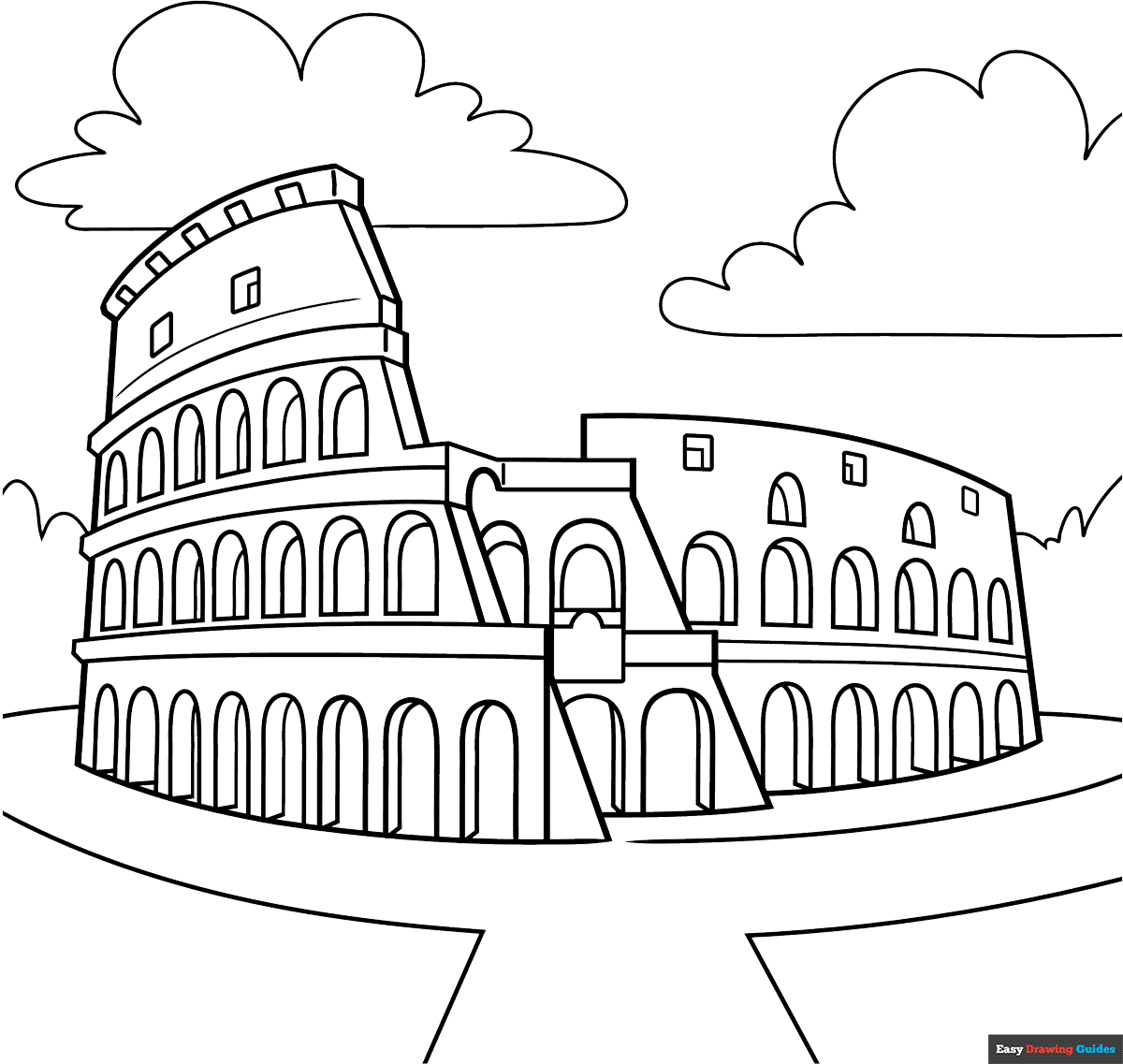 Cut Out Printable Colosseum Template