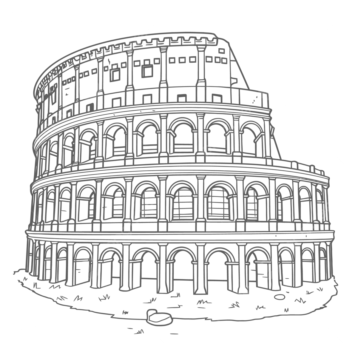 Colosseum Of Colosseum Rome Printable Coloring Pages Outline Sketch Drawing Vector Wing Drawing Ring Drawing Color Drawing PNG And Vector With Transparent Background For Free Download