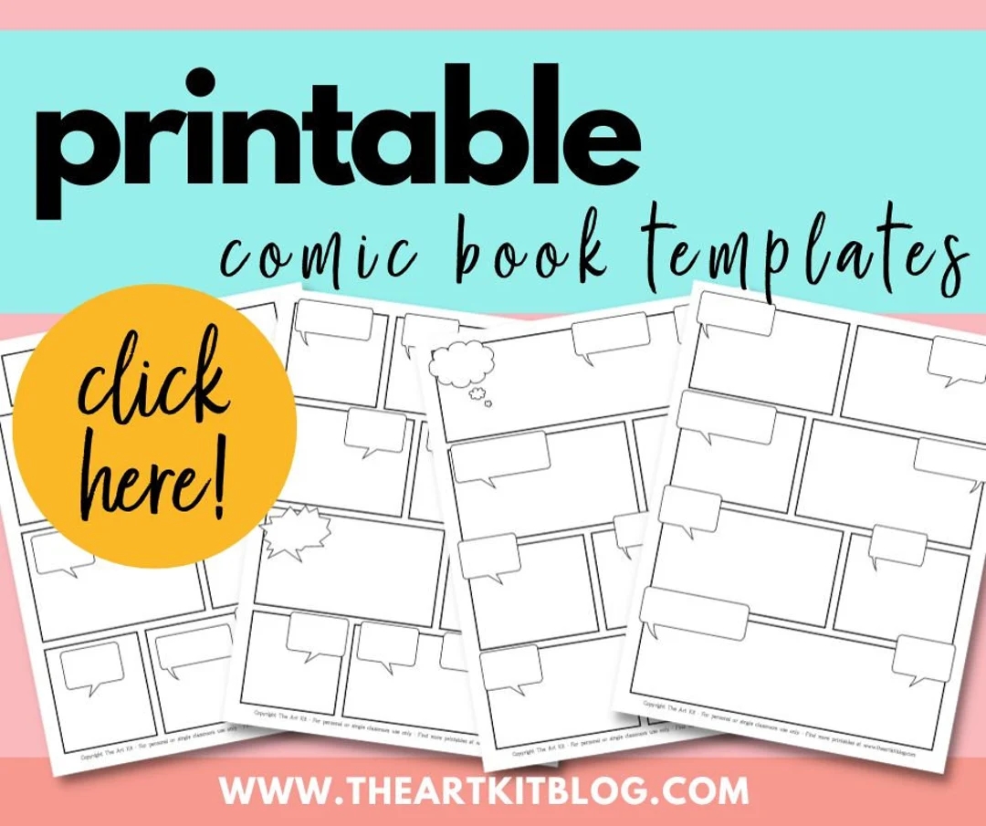 Comic Book Templates Printable Digital Download Etsy