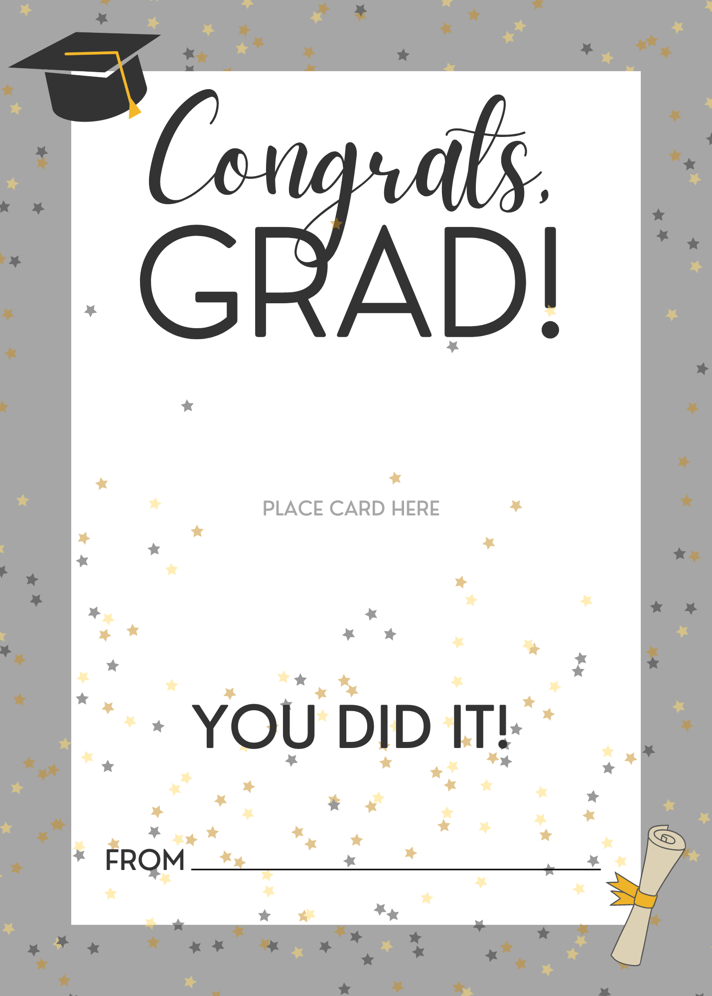 Congrats GRAD Free Printable Graduation Cards Template