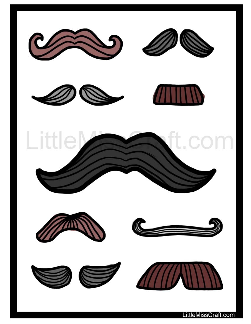 Crafts Mustache Coloring Page