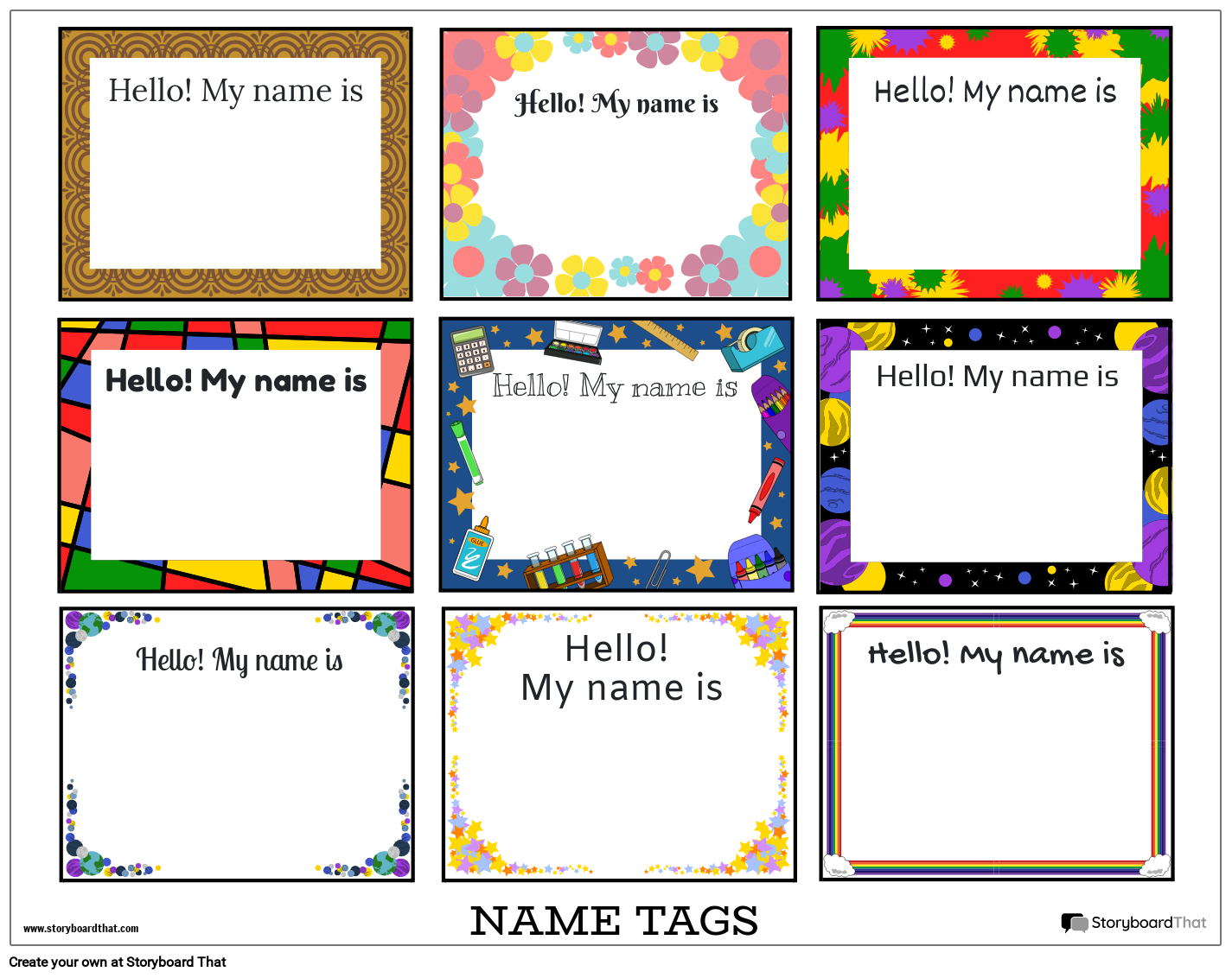 Create Custom Name Tag Templates Online Maker