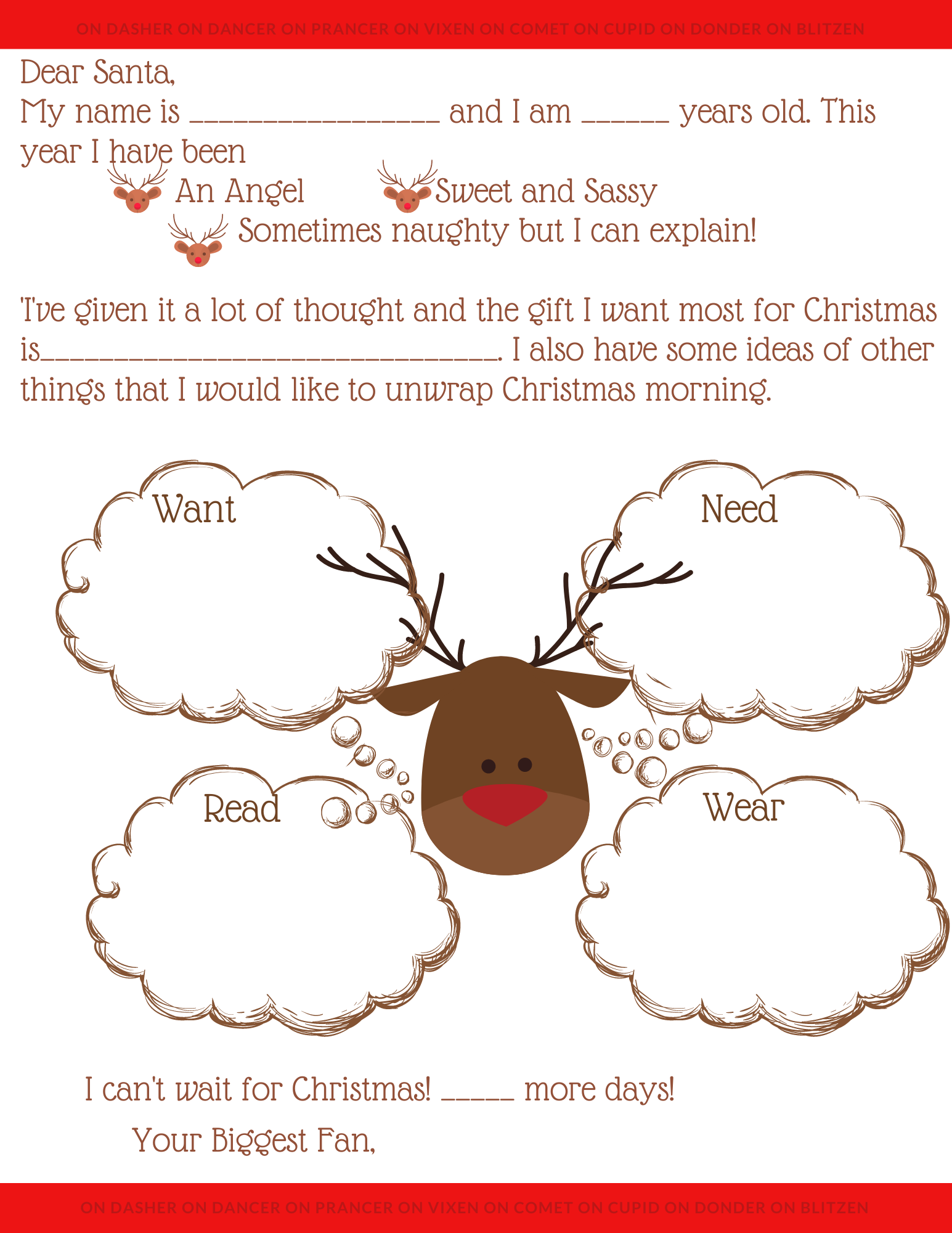 Free Printable Letters From Santa Template