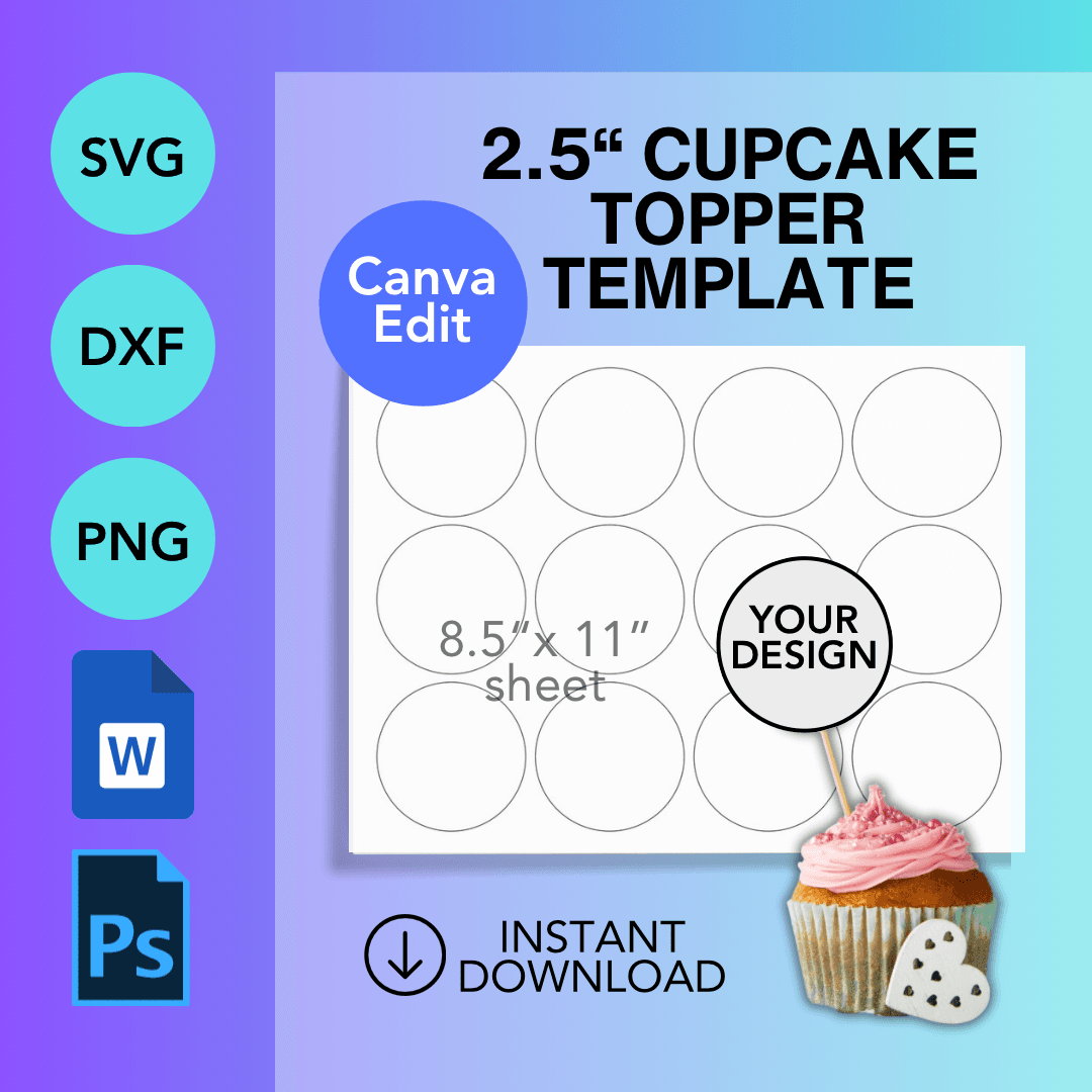 Cupcake Topper Template 2 5 Birthday Template By Rxprints Raket PH