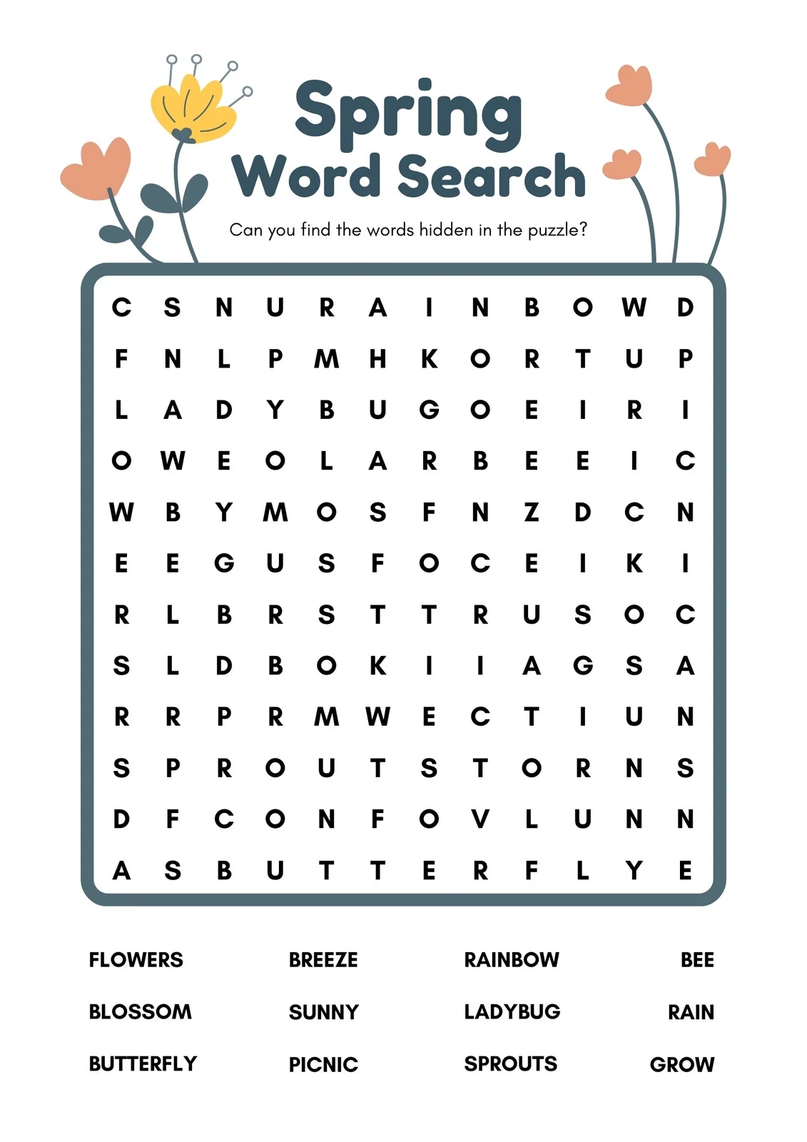 Printable Spring Templates