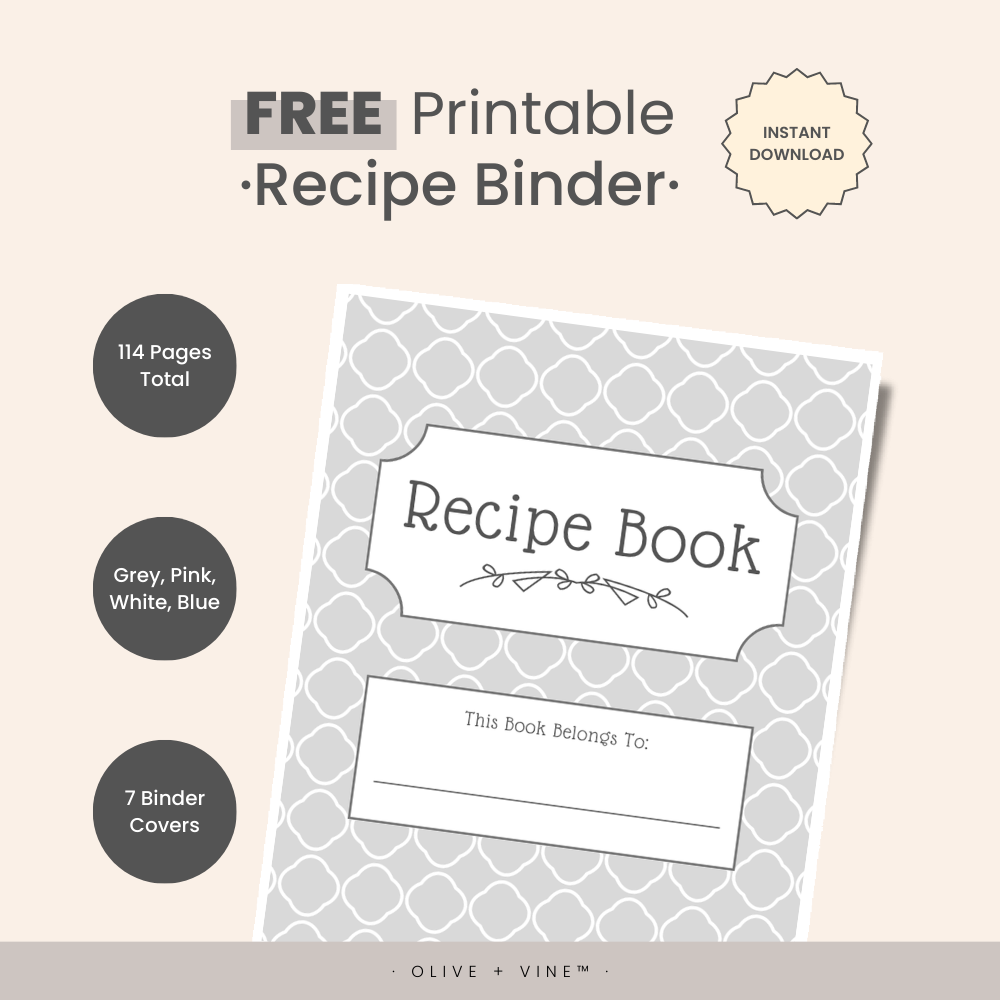 Customizable Recipe Binder Kit Printable Cookbook Template Bundle 114 Pages In 4 Color Options Payhip