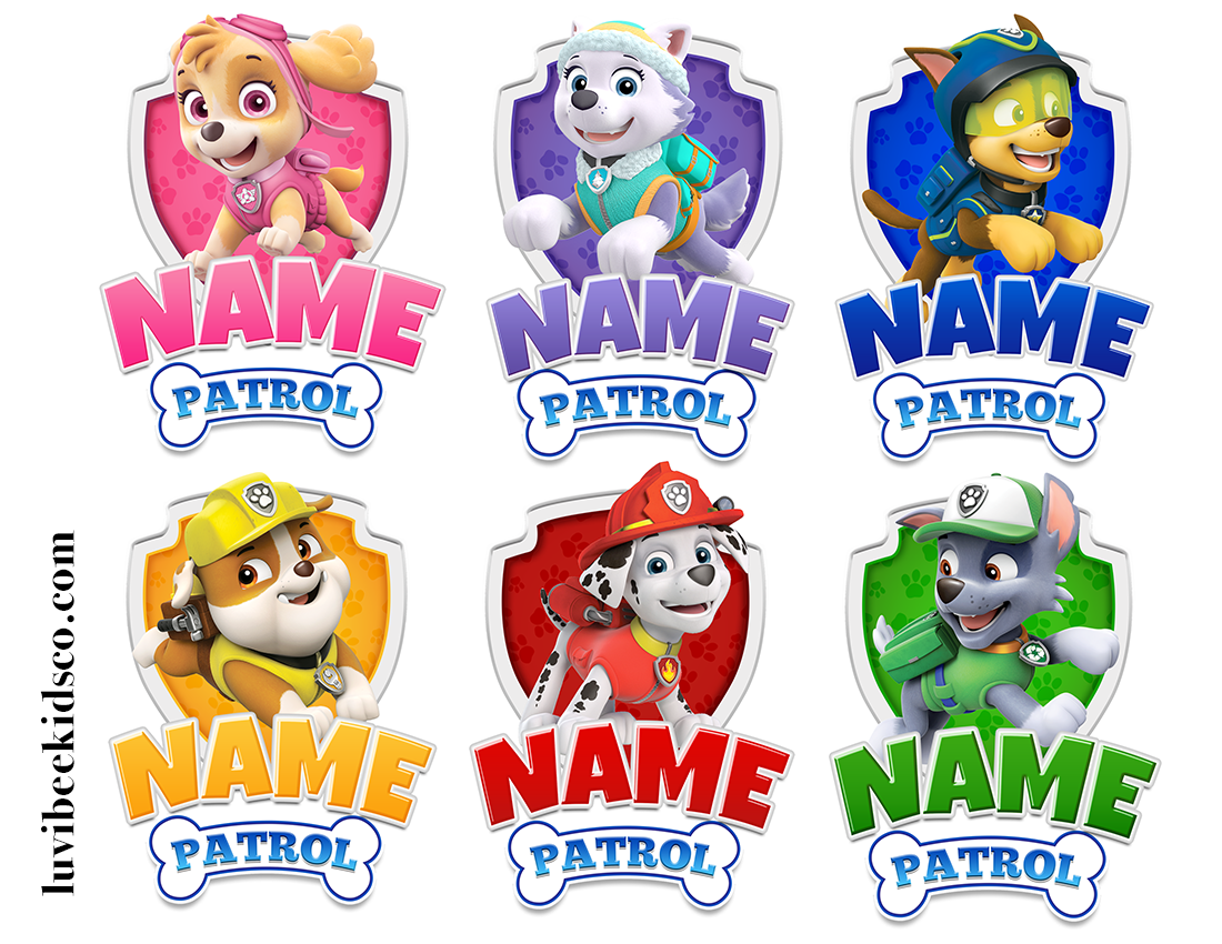 Printable Paw Patrol Birthday Shirt Template