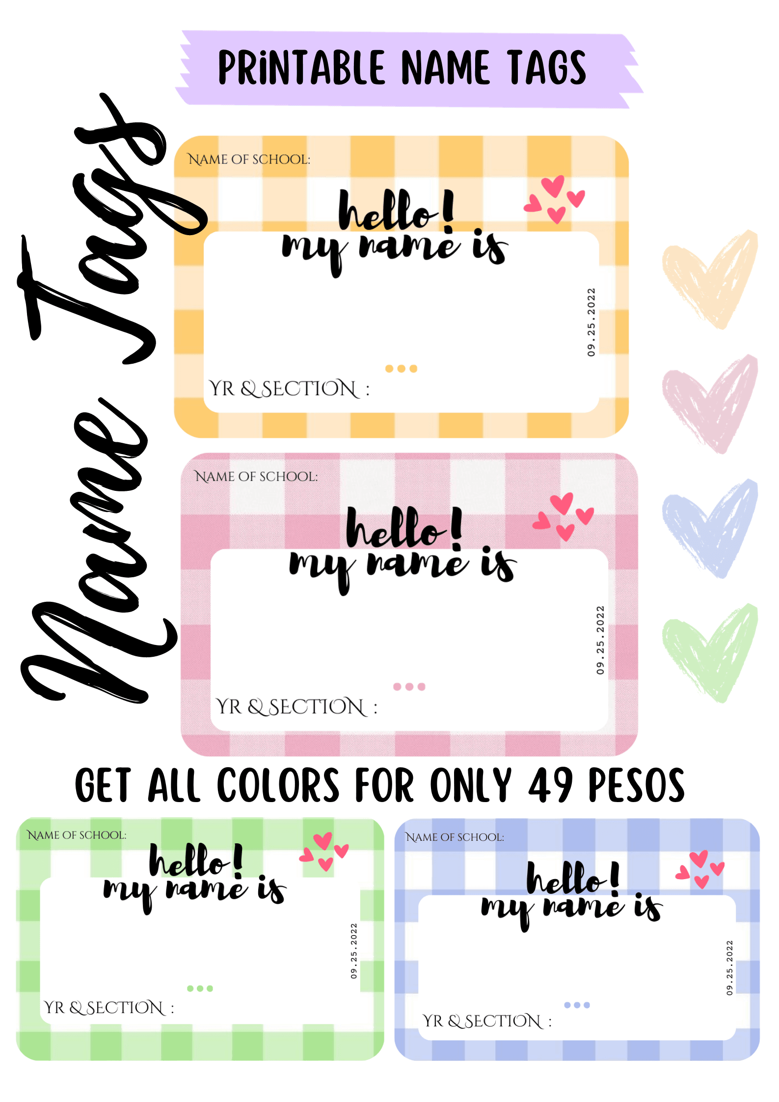 Cute Printable Name Tag Template By Vanessajimena712 Raket PH