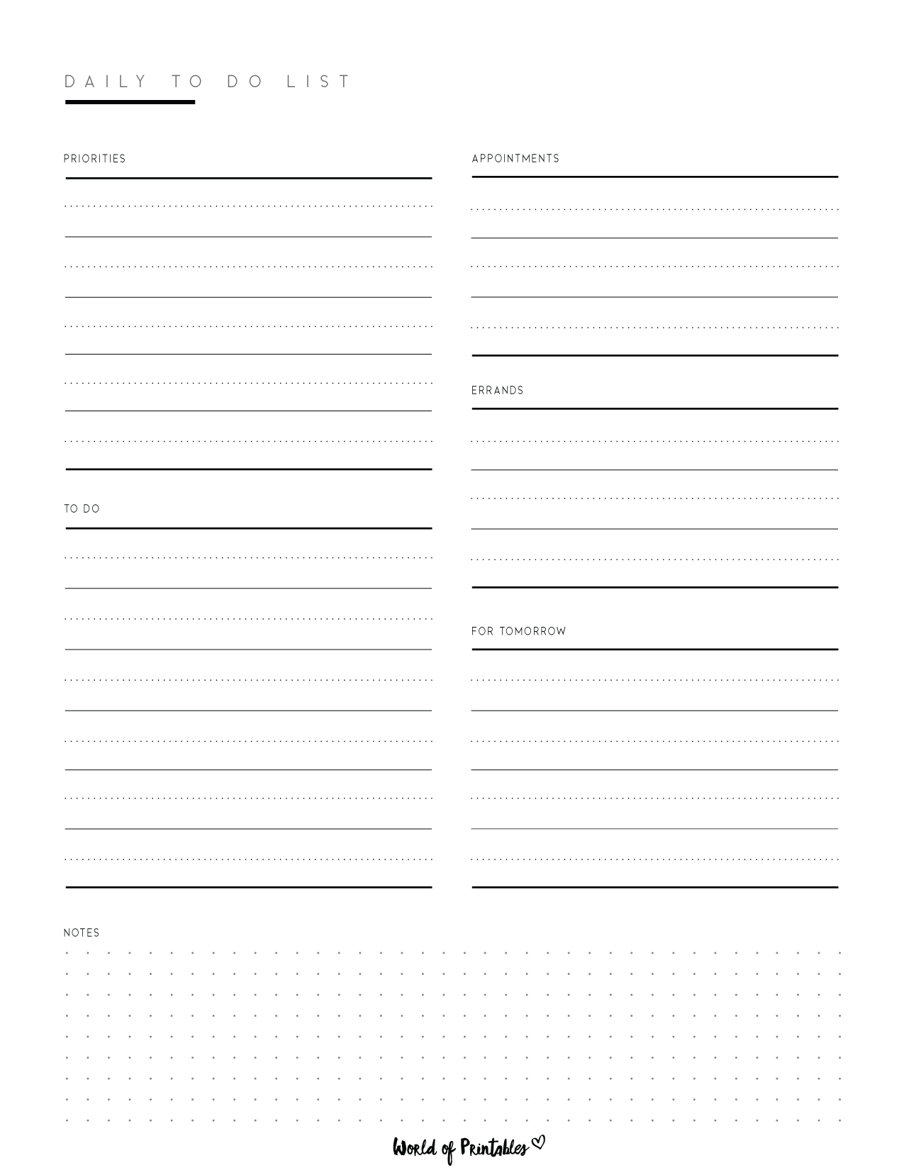 Daily To Do List Templates World Of Printables