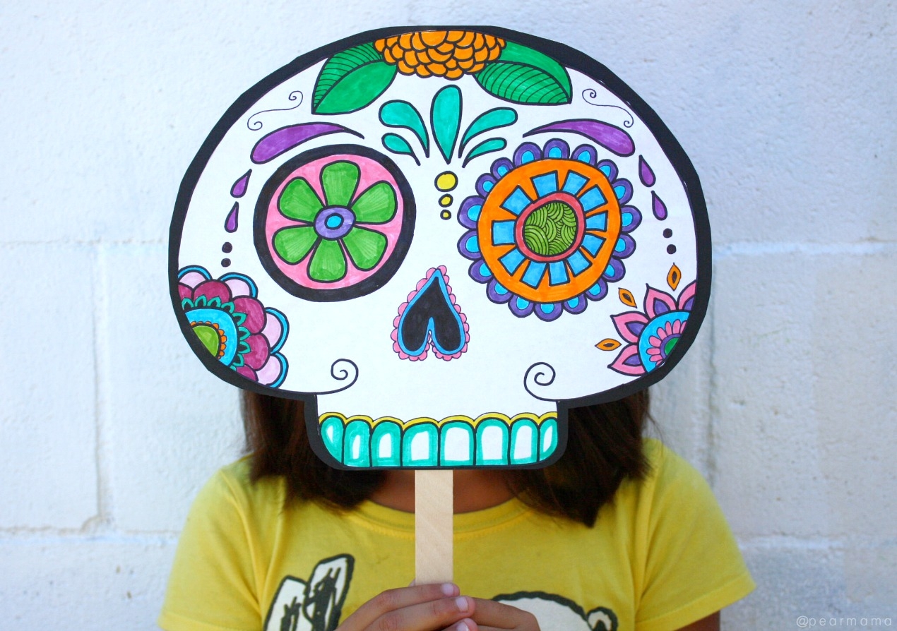 Day Of The Dead Skull Template Printable Free