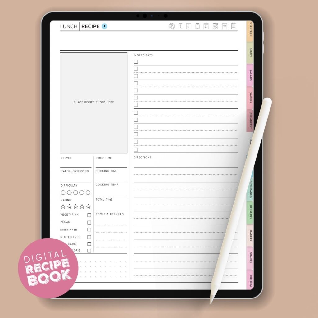 Cookbook Templates Free Printable