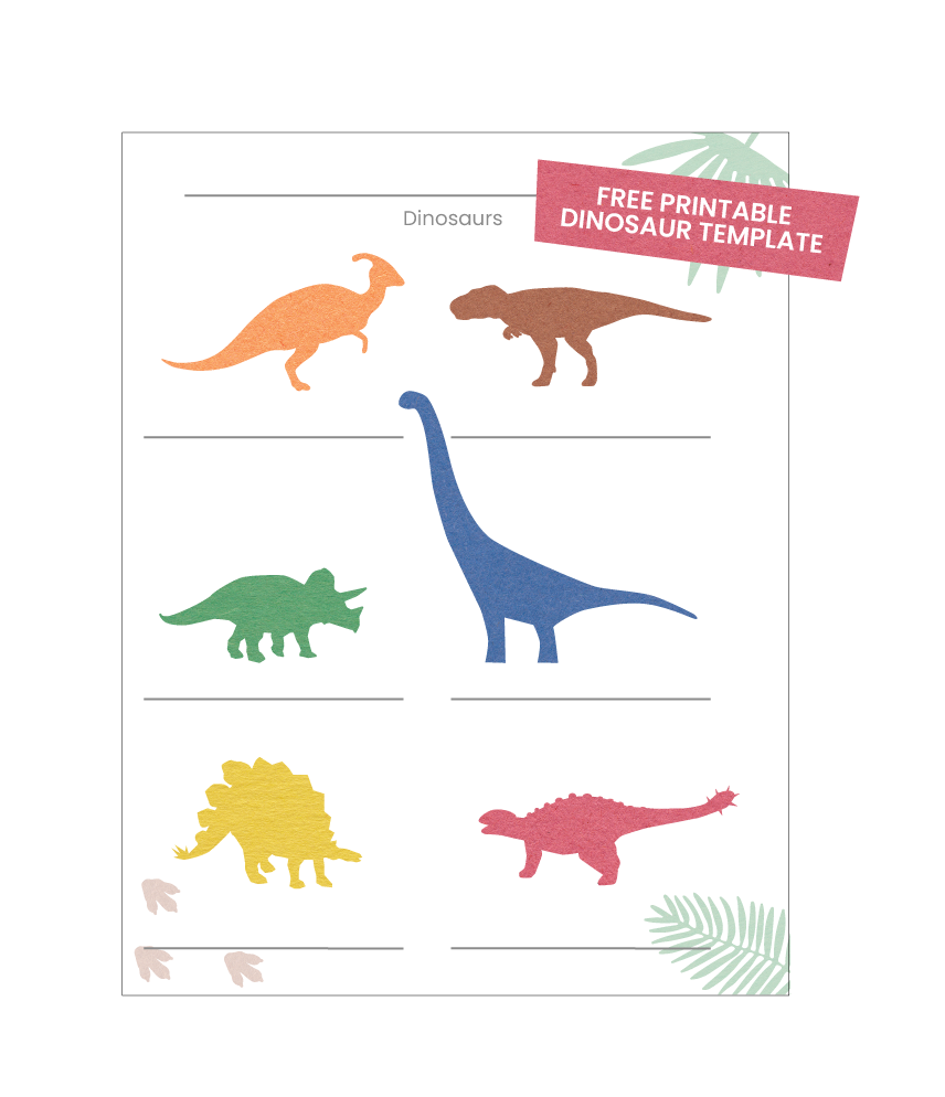 Dinosaur Printable Template Learn Alongside Your Child
