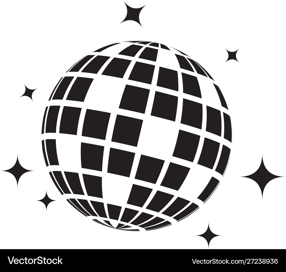 Disco Ball Graphic Design Template Isolated Vector Image