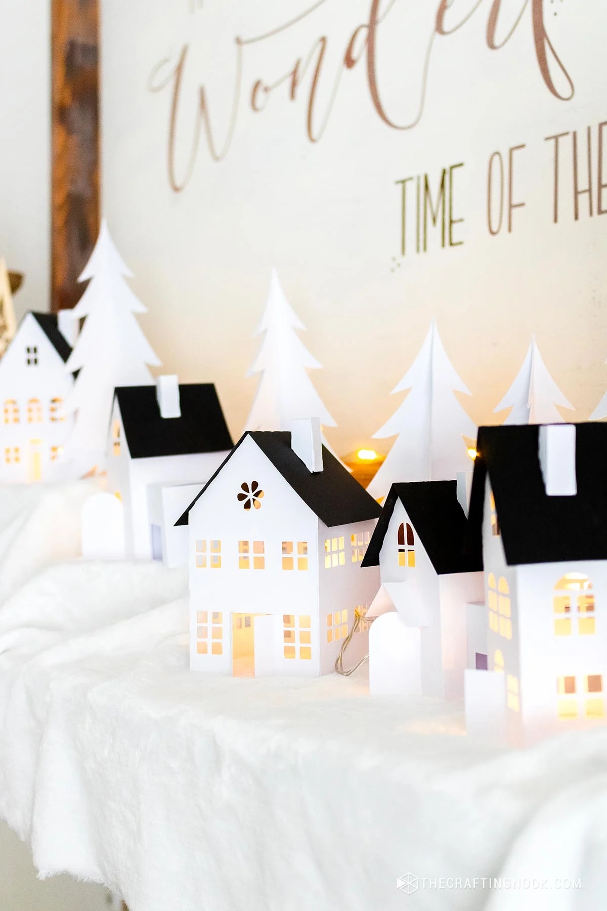 DIY Paper Christmas Village Free Cut Files The Crafting Nook