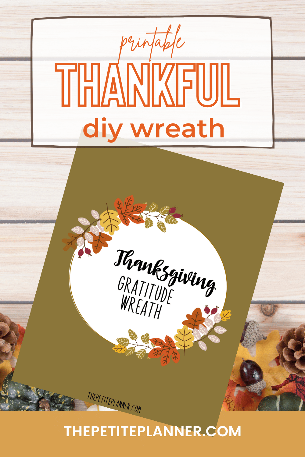 DIY Thankful Wreath Printable Easy Gratitude Craft