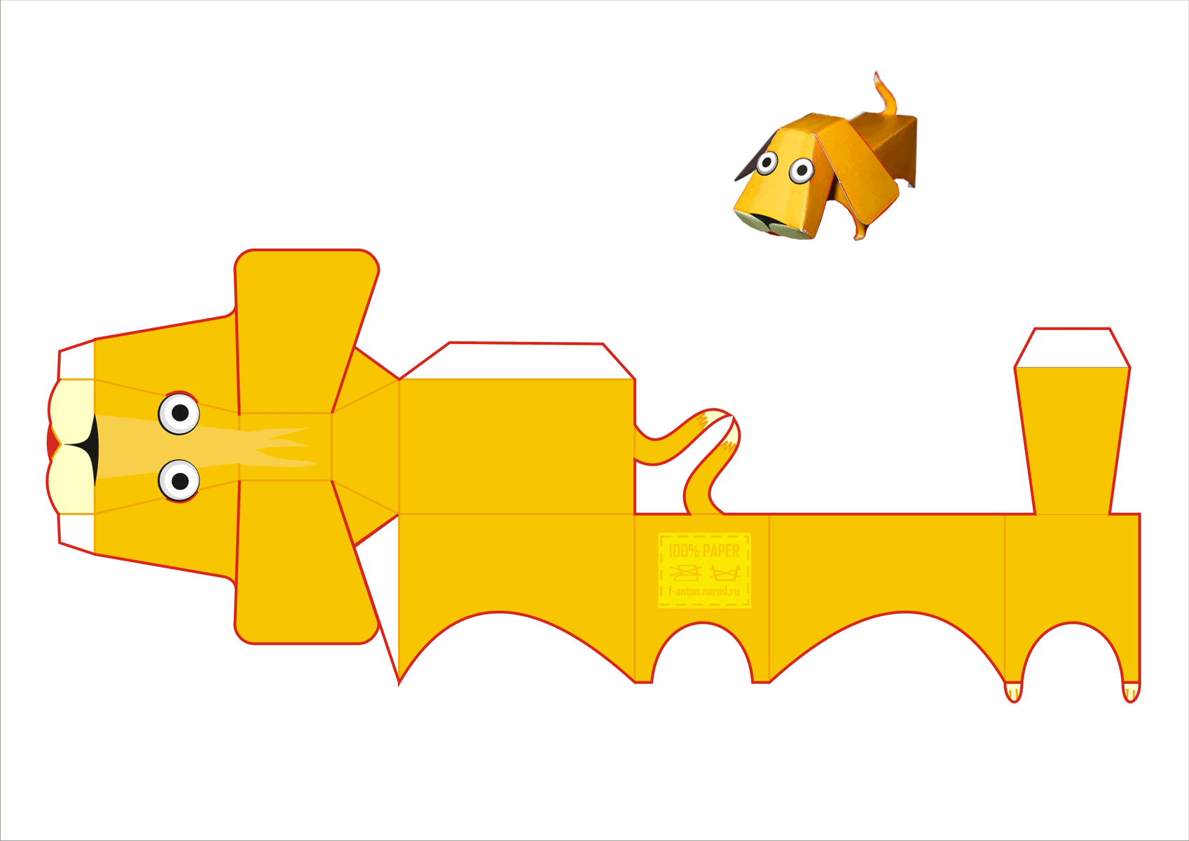 Printable 3d Dog Template