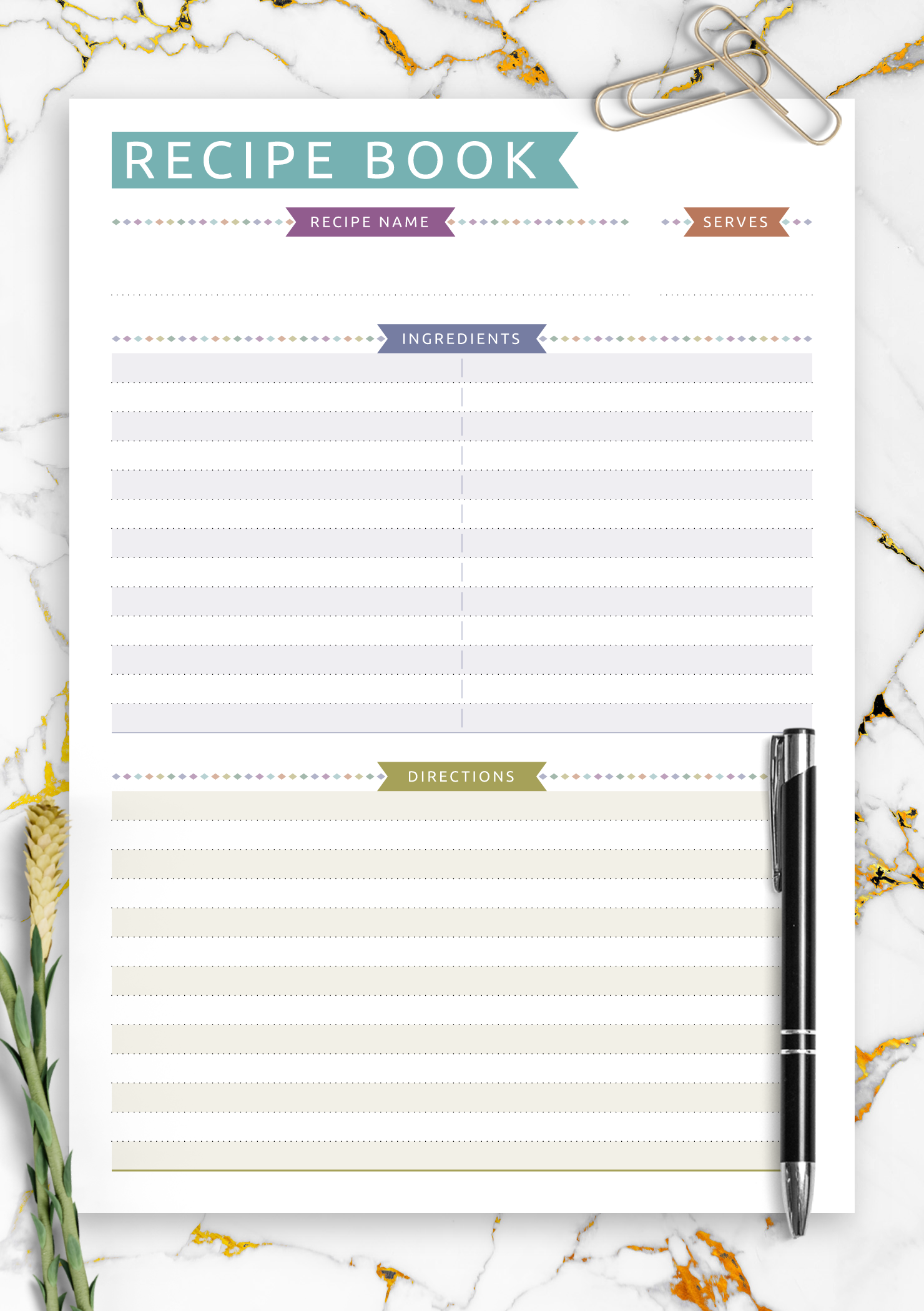 Blank Book Template Printable