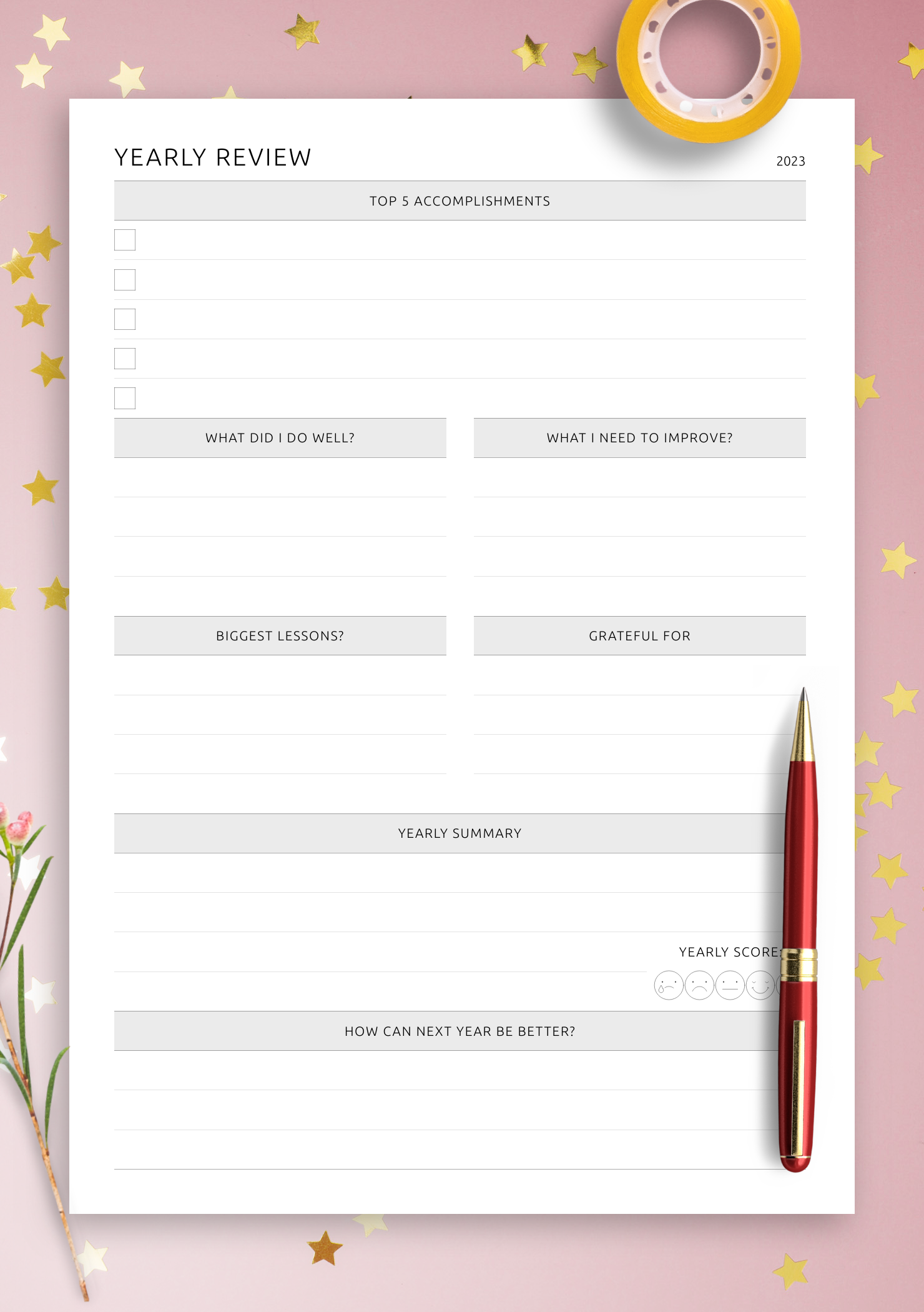 Download Printable Yearly Review PDF