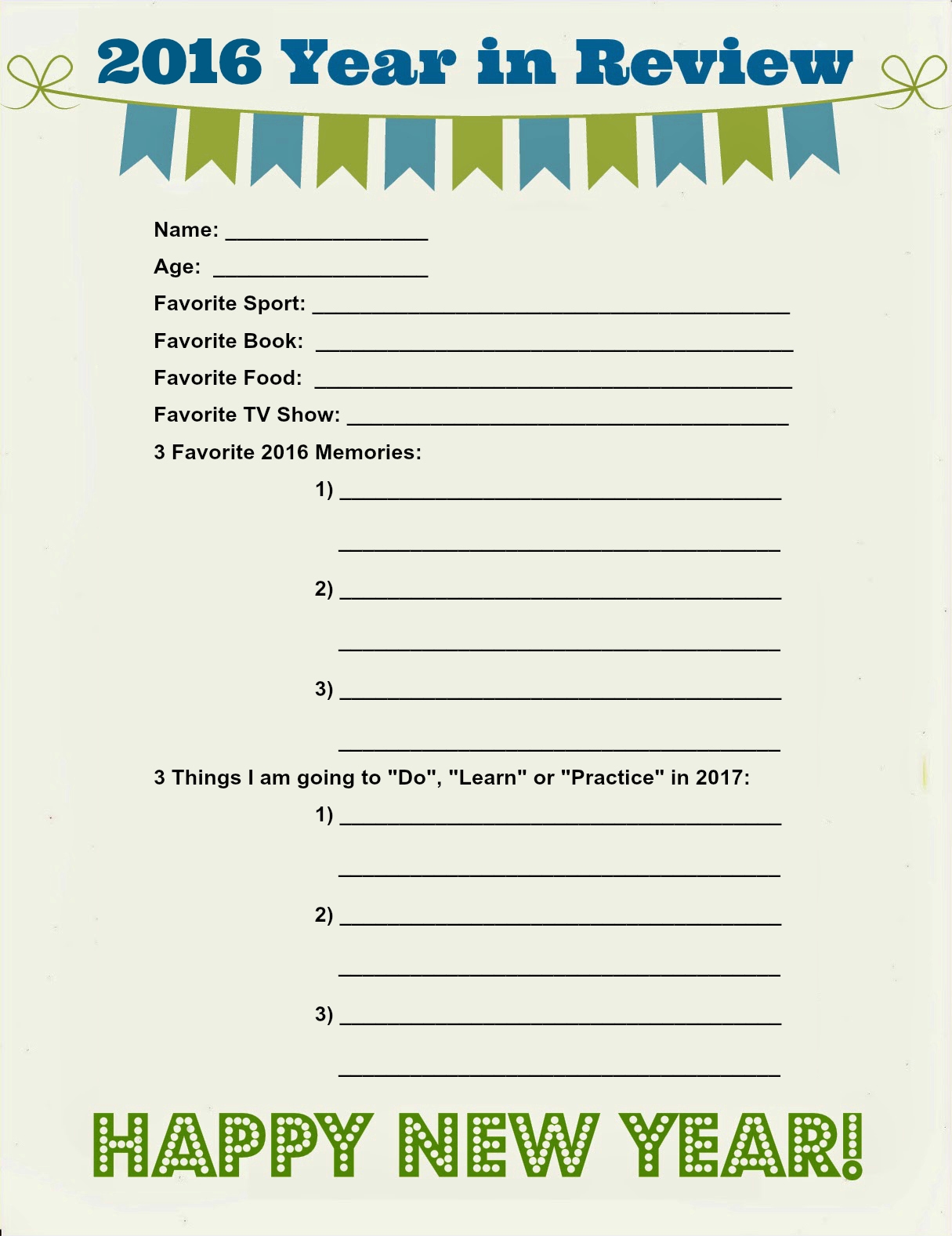Free Printable Year In Review Template