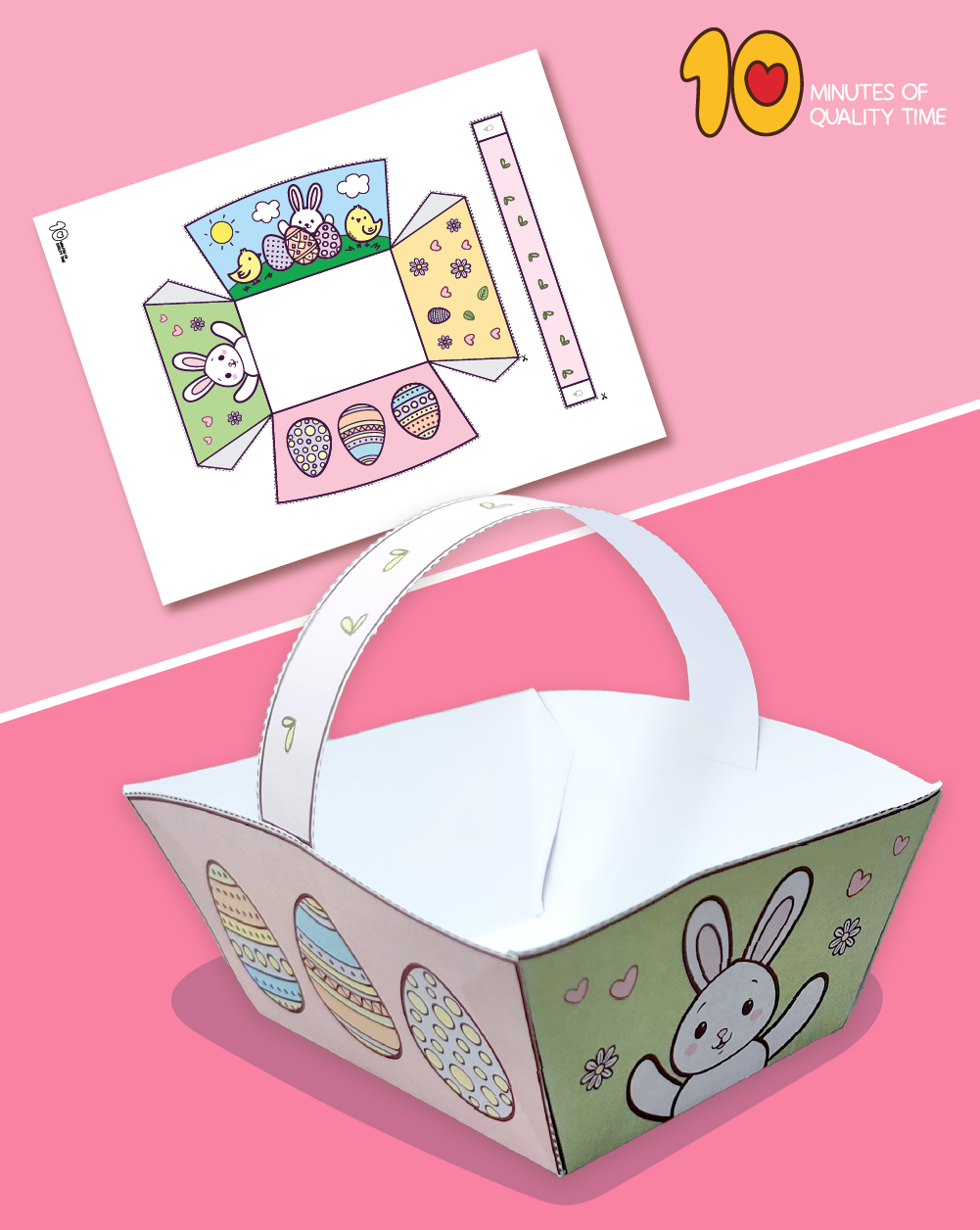 Easter Basket Template Craft 10 Minutes Of Quality Time