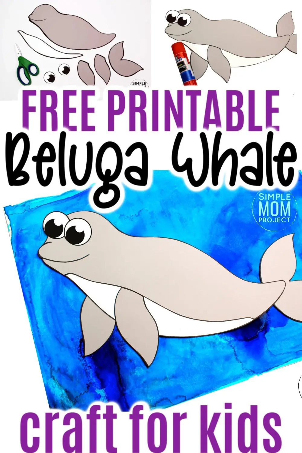 Easy DiY Beluga Whale Craft With Free Template Simple Mom Project