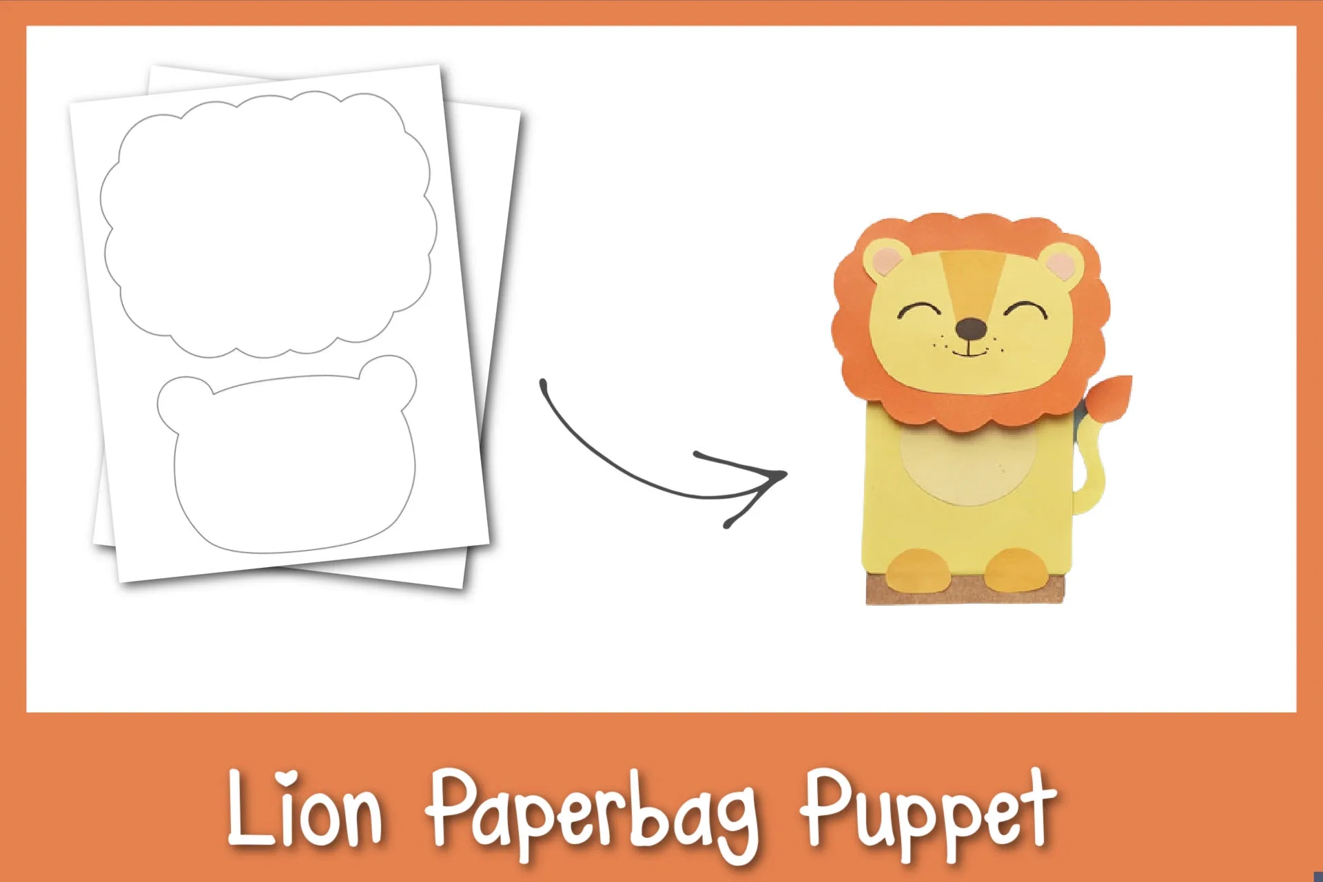 Easy Fun Paper Bag Lion Puppet Free Template Frosting And Glue Easy Crafts Games Recipes And Fun