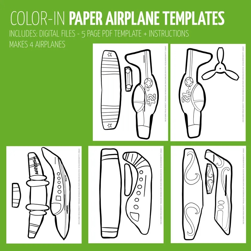 Easy Paper Airplane Templates To Print Color Craft And Fly 