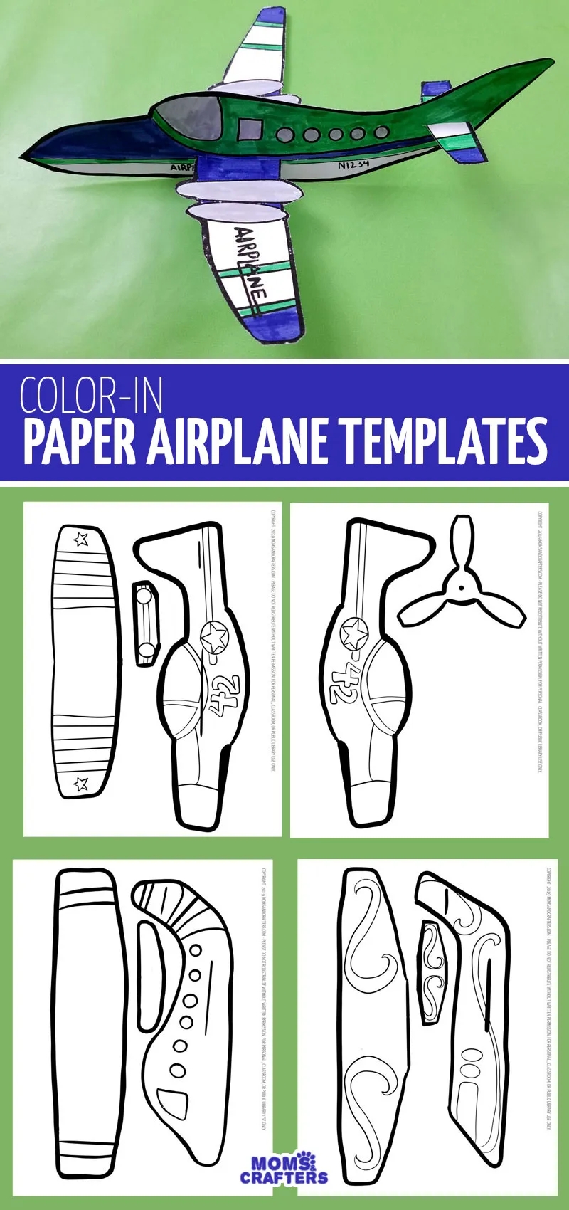 Easy Paper Airplane Templates To Print Color Craft And Fly 