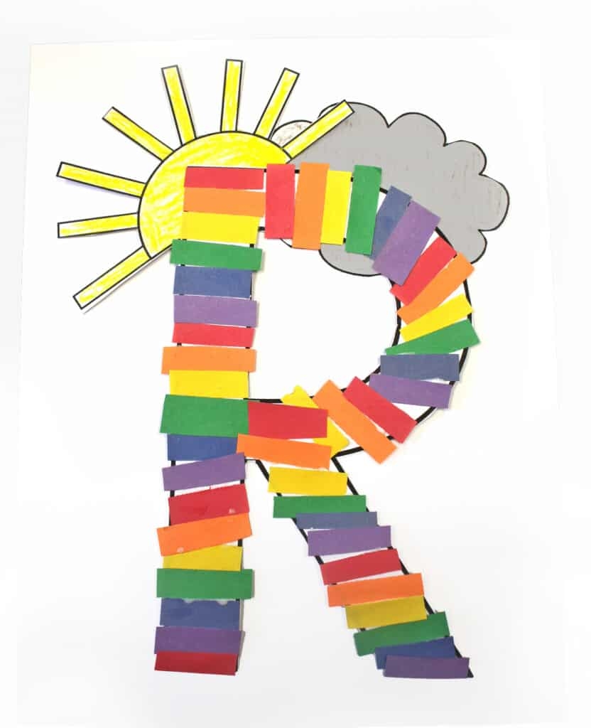 Easy Paper Letter R Rainbow Craft For Preschoolers To Make A Crafty Life