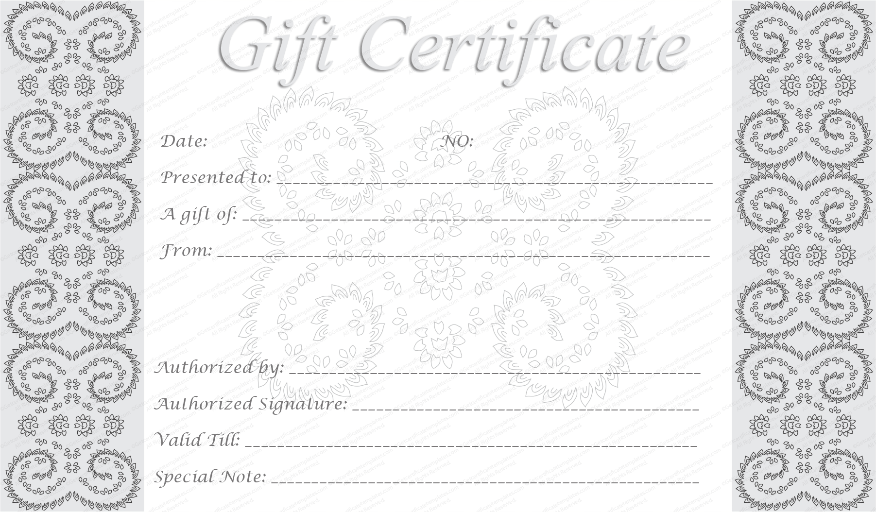 Printable Gift Cards Template