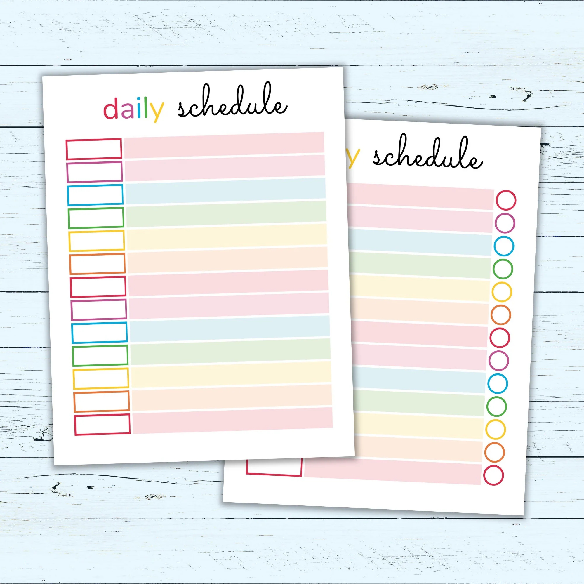 Editable Daily Schedule Template For Kids Printable Kids Daily Schedule Cute Colorful Daily Schedule Planner For Kids Fillable PDF Etsy