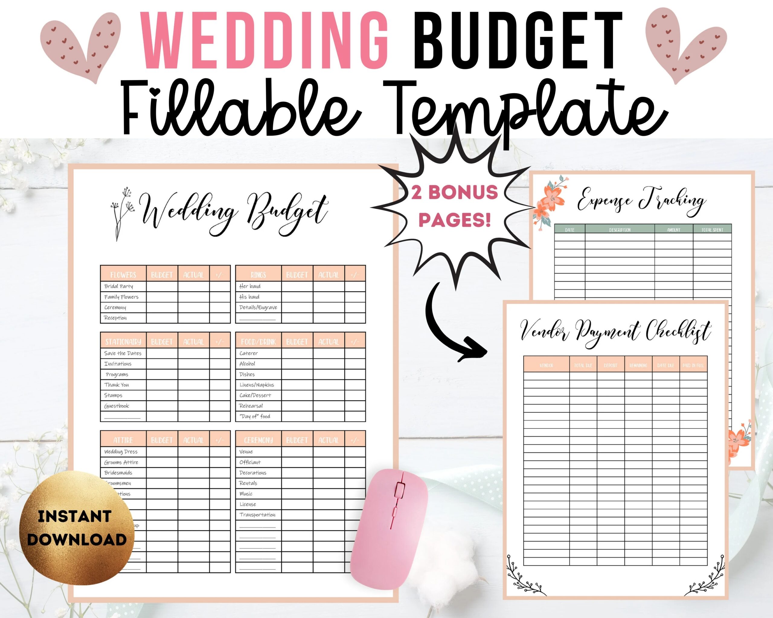Printable Wedding Budget Template