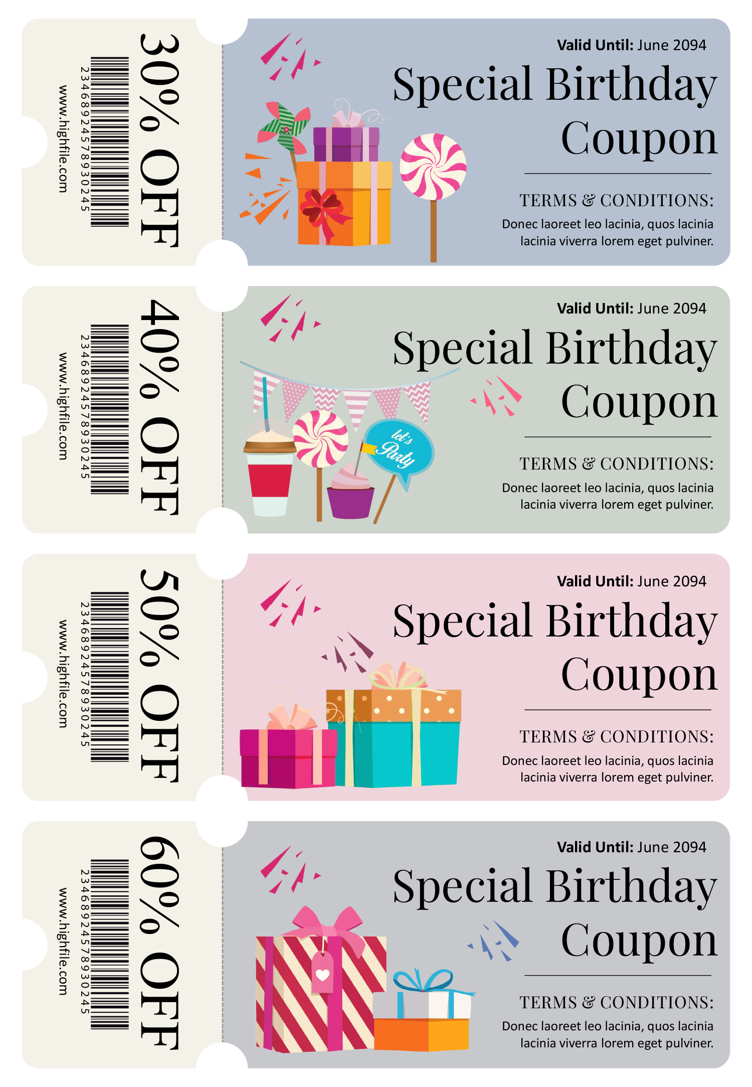 Elegant Birthday Coupon Template PowerPoint Google Slides Highfile