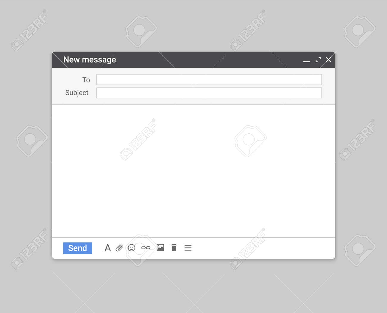 Email Template Mail Mockup Window Browser Blank Screen Gmail Template Message Ui Interface Royalty Free SVG Cliparts Vectors And Stock Illustration Image 168932587 