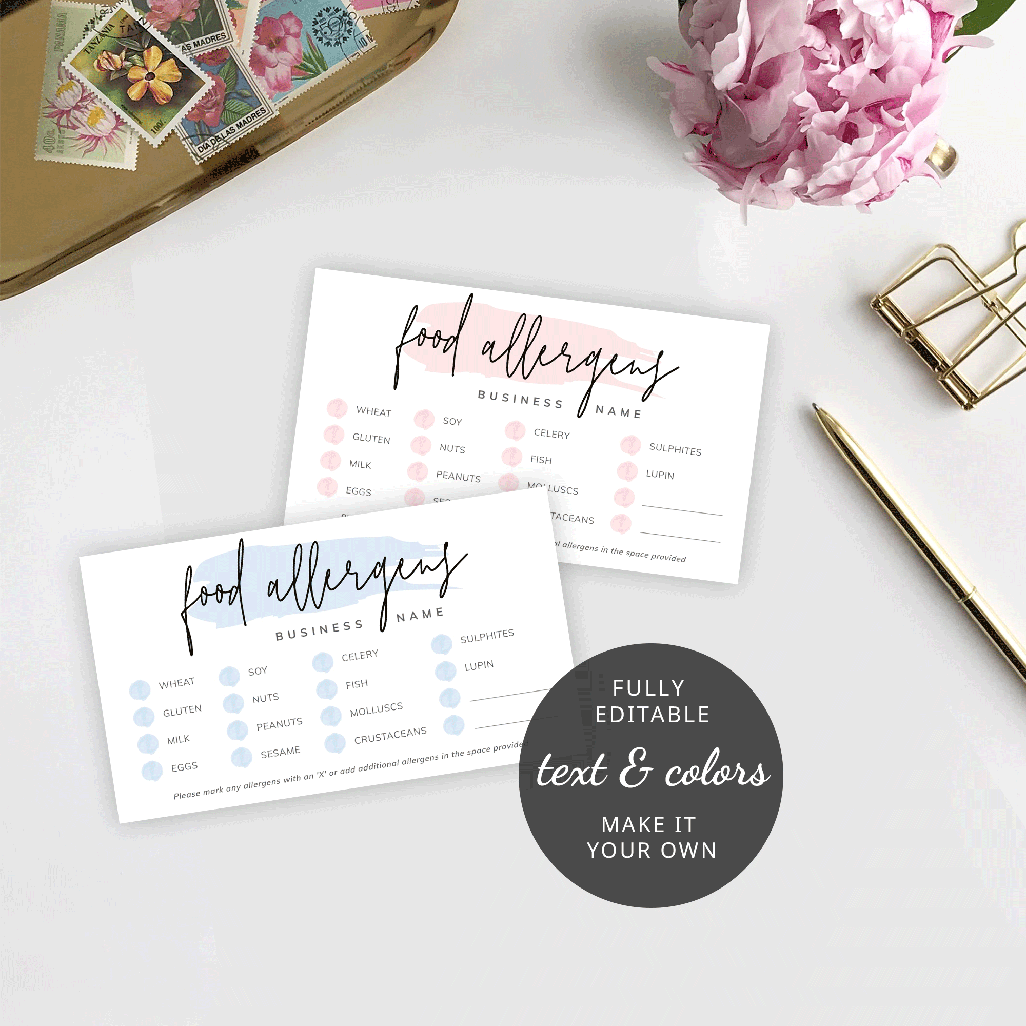 Free Printable Allergy Card Template