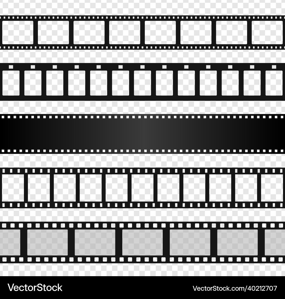 Film Strip Template Black Movie Reel Royalty Free Vector