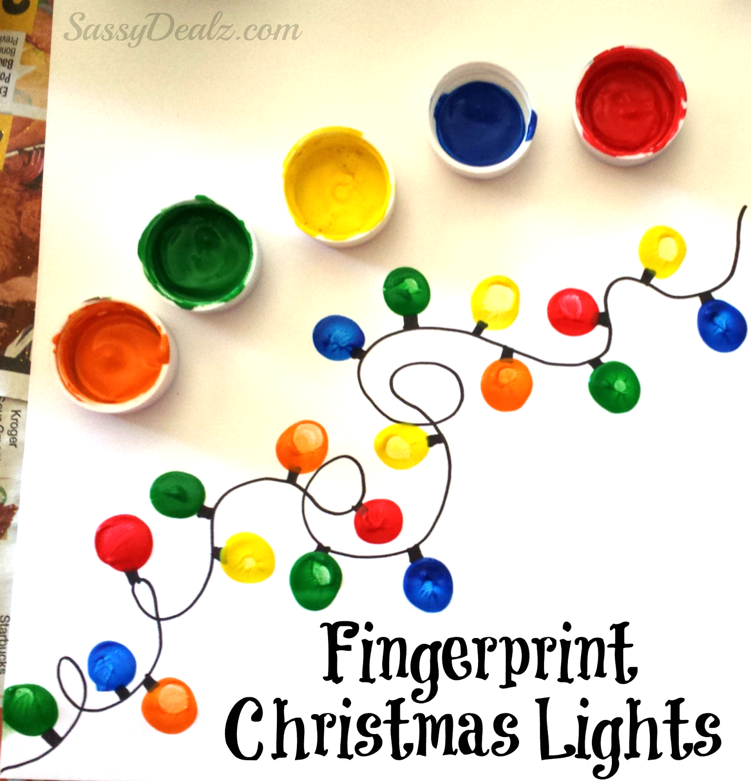 Fingerprint Christmas Light Craft For Kids DIY Christmas Card Idea Crafty Morning