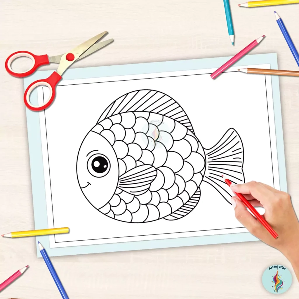 Fish Template Set For Kids Printable Outlines And Clipart