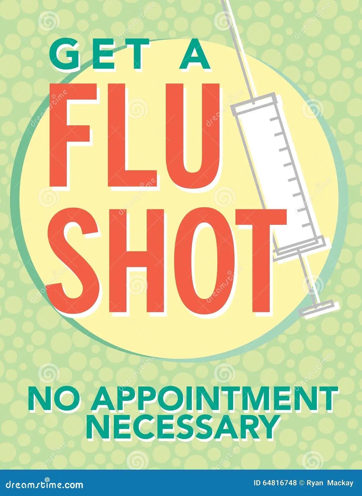 Flu Shot Poster Stock Vector Illustration Of Background 64816748