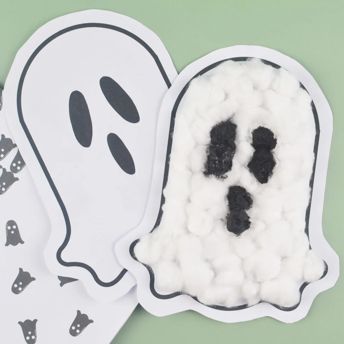 Fluffy Ghost Craft For Kids FREE Ghost Template Play Party Plan