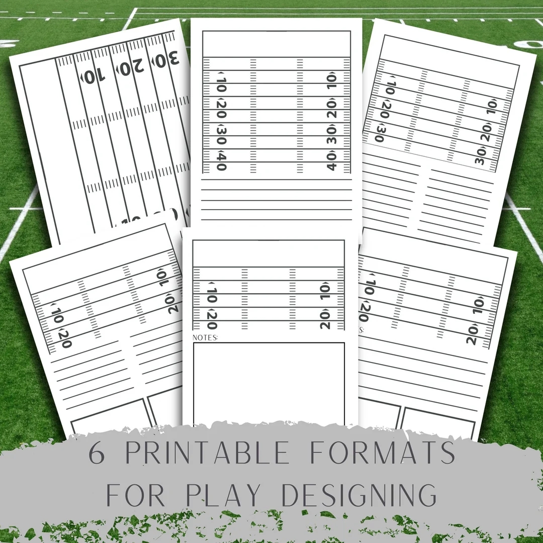Football Printable Playbook For Coach Gift Half Field Diagrams For Scouting Template Practice Planner Youth And Flag Football Plays Etsy