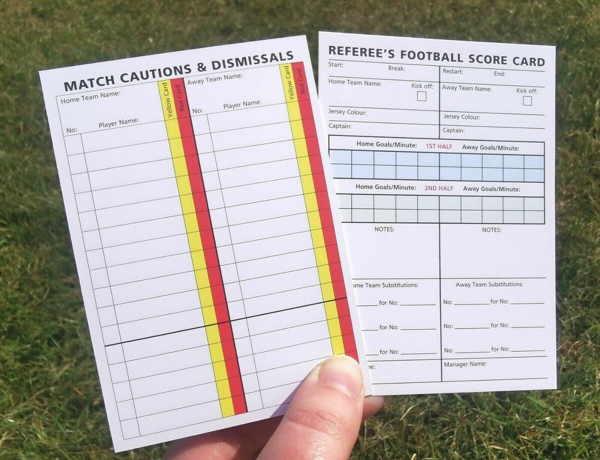 Football Soccer Referee Match Report Sheet Pad Record Score Card Cards X50 EBay